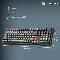 Клавіатура GamePro Asgard Drakkar Keychron Super Red Switch Wireless/Bluetooth/USB Black бездротова (MK305BK) - мініатюра 10
