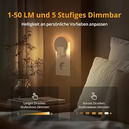 Світлодіодне нічне світло з підсвіткою з диммірним Lyridz Night Light Socket with Twilight Sensor Паковання з 2 Socket Light - мініатюра 5