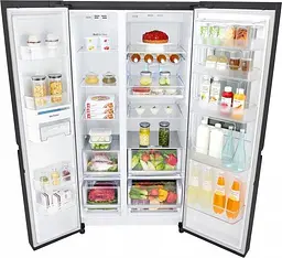 Холодильник SBS LG GC-Q247CBDC 179х74х91см 2 двері холодильне відділення 406 л морозильне відділення 220 л A+ NF Чорний мат. (GC-Q247CBDC) - мініатюра 7