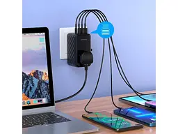 Мережевий зарядний пристрій Choetech 4xUSB 100 W PD (2xUSB-C+2xUSB-A) charger diamond model Black (PD6028-BK) - мініатюра 4