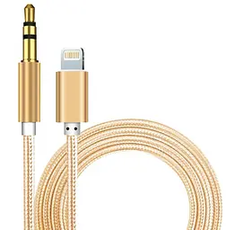 Кабель AUX Lightning - TRS Audio M/M 1м Золотистый