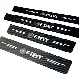 Захисна плівка накладка на пороги для Fiat Чорний Карбон 4 шт - мініатюра 3
