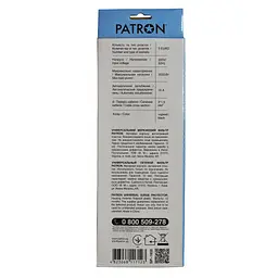 Мережевий фільтр Patron на 5 розеток чорний 5 м (EXT-PN-SP-1655) - мініатюра 3