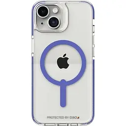 Протиударний чохол Gear4 Piccadilly MagSafe Periwinkle для iPhone 14 / iPhone 13 (6.1") Прозорий