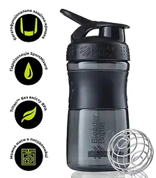 Шейкер спортивний BlenderBottle SportMixer Flip 20oz/590 мл Black/White (SM 20oz Black/White) - мініатюра 11
