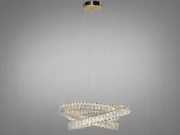 Люстра підвісна LED Diasha D8875/600G, золото, кришталеві кільця, Ø60 см, 92 W, пульт - мініатюра 3