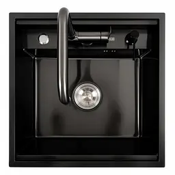 Кухонна мийка CM 50x50 прихована PVD чорна Platinum Handmade, Чорний - мініатюра 4