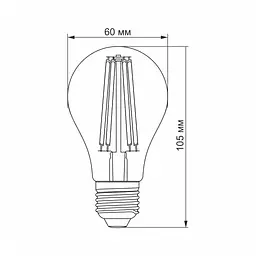 Лампочка Videx Filament A60FA 10W E27 2200K 220V (VL-A60FA-10272) - мініатюра 3