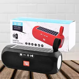 Колонка портативна акумуляторна Bluetooth FM-радіо функція гучномовця сонячна панель 10Вт T&G TG-182 - мініатюра 2