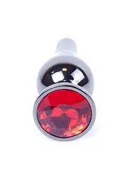 Анальна пробка Jewellery Dark Silver BUTT PLUG Red Boss Series 64-00055 98245 - мініатюра 5