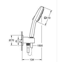 Душовий гарнітур Grohe Tempesta Cube 110 3 режими чорний матовий 269102433, Чорний матовий - мініатюра 3