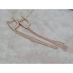 Золоті сережки-підвіски Платон. 1С12500Б - мініатюра 5