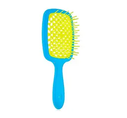 Щітка для волосся блакитна з жовтим Superbrush Janeke