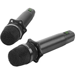 Мікрофон для караоке REAL-EL KM-850, Black, 6.35 мм jack, підключення бездротове, - 60 дБ, радіус дії до 25 м, 2 шт (EL121900002) - мініатюра 5
