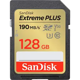 Карта пам'яті SanDisk 128GB SDXC class 10 UHS-I U3 4K Extreme Plus (SDSDXWA-128G-GNCIN) - мініатюра 1