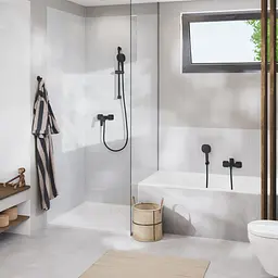 Змішувач для душу з душовим гарнітуром Grohe Cubeo 1018252430 Чорний матовий - мініатюра 12