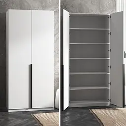Шафа для одягу Vays M-26, з полицями, ЛДСП, 100×50×220 см - для спальні, вітальні, передпокою - мініатюра 3