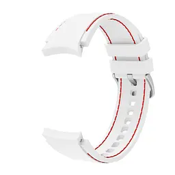Ремінець силіконовий BeWatch для Samsung Galaxy Watch 4/5/6 Білий з червоним (1gw0205) - мініатюра 5