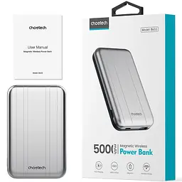 Універсальна мобільна батарея Choetech Magnetic Wireless 5000mAh USB-A, USB-C In/Out B655 - мініатюра 2