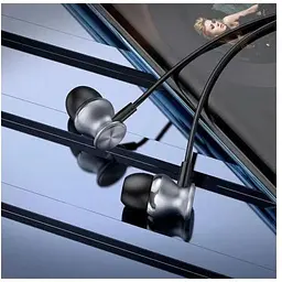 Навушники Hoco Fountain metal універсальні earphones with microphone M106 чорні - мініатюра 7