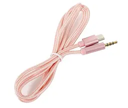 Кабель AUX Type-C - TRRS Audio M/M 1м Рожевий