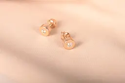 Жіночі сережки гвоздики з червоного золота S-0110 - мініатюра 5