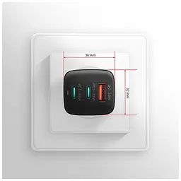 Зарядний пристрій AXAGON 1xUSB + 2xUSB-C 65W QC4+ PD3.0 PPS black (ACU-DPQ65) - мініатюра 10