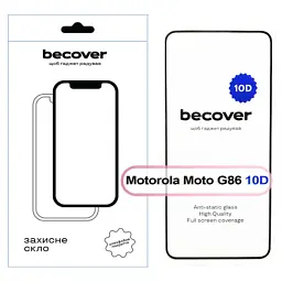 Скло захисне BeCover 10D Motorola Moto G86 Black (713743)