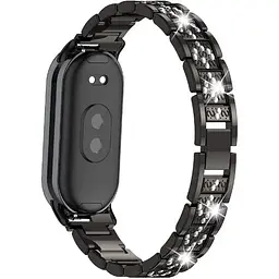 Ремінець DK CDK для Xiaomi Mi Smart Band 9 Metal Band Fitlink Diamond (016444) (black) - мініатюра 2
