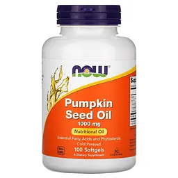 Натуральна добавка NOW Pumpkin Seed Oil 1000 mg, 100 капсул