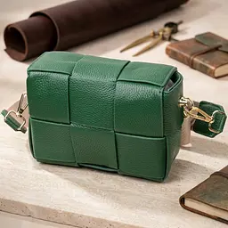 Компактна вечірня сумка для жінок з палітурками з натуральної шкіри Vintage 22312 зелена - мініатюра 4