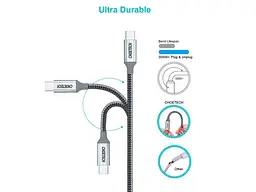 Кабель USB Type-C Choetech USB Type-C to USB Type-C 1.8m Black (XCC-1002) - мініатюра 2