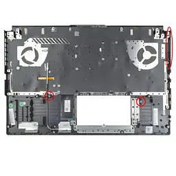 Верхня кришка для Asus FX707 FA707, (56Wh, Чорний, топкейс+клавіатура, RGB 8pin, 90NR08V1-R31UA1, Оригінал) - мініатюра 2