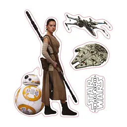 Стікер-наклейка ABYstyle Star Wars — BB8/Rey 16х11 см / 2 аркуші (ABYDCO359) - мініатюра 3