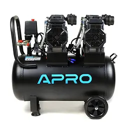 Компресор 4-циліндровий безмасляний Apro OFE-50 2х1,5кВт 475 л/хв 50 л 30412 - мініатюра 2