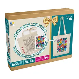 Набір для творчості Rosa Talent екосумка-розмальовка, Funny Flowers, 38х42 см (4823098543510)