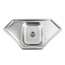 Кухонна мийка з нержавіючої сталі Platinum 9550В декор (0,8/180 мм), R, Decor