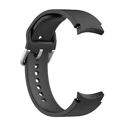 Силіконовий ремінець на смарт годинник Samsung Galaxy Watch 4 Classic 46mm/4 40mm/4 44mm/4 Classic 42mm/5 Pro 45mm/5 44mm/5 40mm/6 Classic 47mm/6 Classic 43mm/6 40mm/6 44mm/FE/7 40mm/7 44mm, Silicone, black, зі зручною застібкою, на фітнес браслет