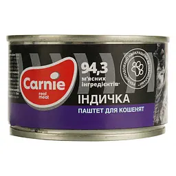 Вологий корм для кошенят Carnie Паштет м'ясний з індичкою 100 г (90044) - мініатюра 4