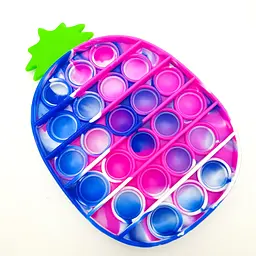 Сенсорна іграшка антистрес силіконова нескінченна пухирка поп іт UKC Pop It Fidget ананас синьо-рожевий - мініатюра 4