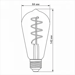 LED лампа VIDEX Filament ST64FASD 5W E27 2200K дімерна бронза - мініатюра 5