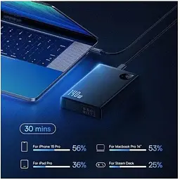 Портативна батарея Baseus Adaman Digital Display 140 W 24000mAh чорна P10021508113-00 - мініатюра 5