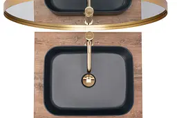 Умивальник Rea Kaya navy blue mat накладних REA-U5656, Синий - мініатюра 5