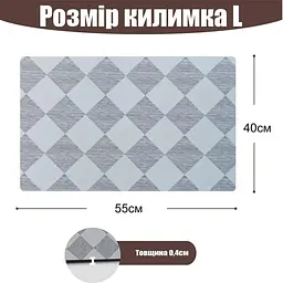 Антиковзаючий кухонний килимок - Абсорбуючий килимок для сушіння посуду - Килимок під кавоварку 40х55 см Сірий - мініатюра 2