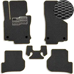 Килимки в салон EVA для Volkswagen Golf VI 2008-2012 з підп'ятником Чорно-Коричневий кант 5 шт