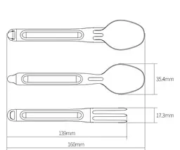 Набір посуду NexTool Outdoor Stainless Steel Fork Gray - мініатюра 2