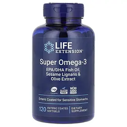Жирні кислоти Life Extension Super Omega-3 Enteric Coated 120 капсул