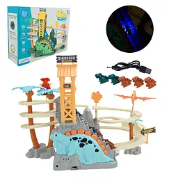 Ігровий трек з гірками Dinosaur Paradise, динозаври зі звуком та світлом (551A-515)