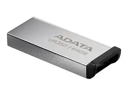 USB флеш накопичувач ADATA 64 GB UR350 Silver/Black USB 3.2 (UR350-64G-RSR/BK) - мініатюра 2