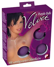 Вагінальні кульки Velvet Balls Triple фіолетові - мініатюра 3